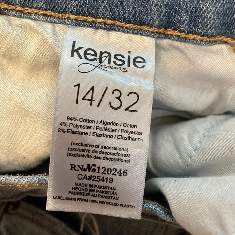 Kensie women’s jeans 32 14 vintage luxe cropped stretch ankle pants blue denim
